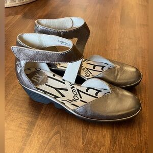 Fly London Metallic wedge sandals